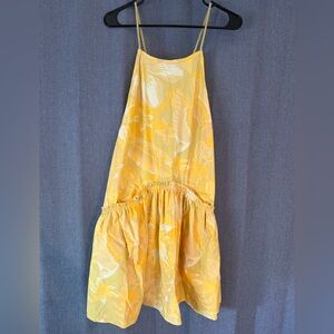 Free People Yellow Floral Deserted Island Mini Dress